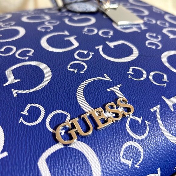 Guess Monogram Satchel Top Handle Handbag Purse - Picture 3 of 11